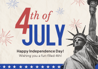 Fourth of July Greeting Postcard