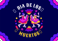 Lets Dance in Dia De Los Muertos Postcard