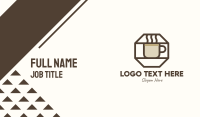 Brown Hexagon Coffee Cup Business Card Design