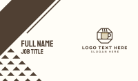 Brown Hexagon Coffee Cup Business Card