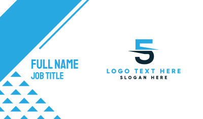 Segmented Number 5  Business Card