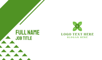 Green Leaf Lettermark Business Card Design