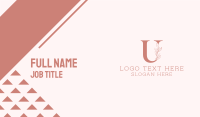 Elegant Leaves Letter U Business Card