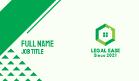 Green Hexagon Home Business Card
