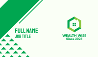Green Hexagon Home Business Card Design
