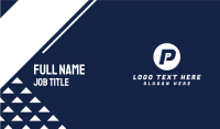 Blue Racing Letter P Business Card