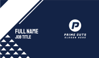 Blue Racing Letter P Business Card Image Preview