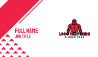 Red Gaming Muscle Robot Business Card