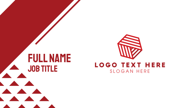 Generic Red Hexagon Company Business Card Design