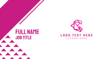 Pink Polygon C Business Card