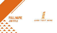 Orange Leaning Tower of Pisa  Business Card Design