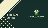 3D Green Letter B Business Card Design