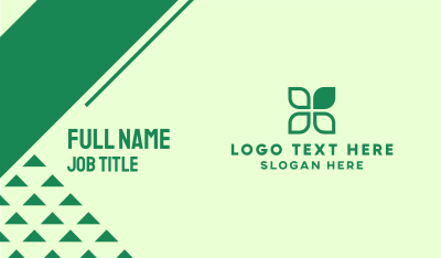 Green Eco Leaves Business Card
