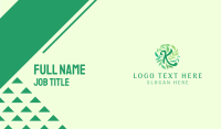 Green Leaves Letter K Business Card Design