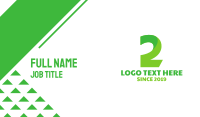 Green Number 2 Business Card Design