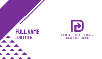 Purple Letter D Arrow Business Card Design