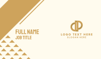 Elegant Bronze Letter P Business Card