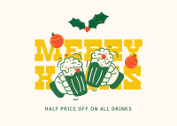 Christmas Drinks Promo Postcard