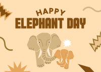 Artsy Elephants Postcard