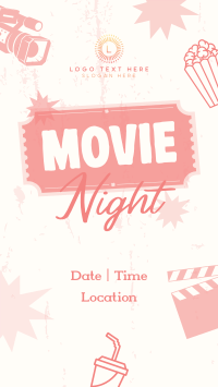 Retro Movie Night Facebook Story