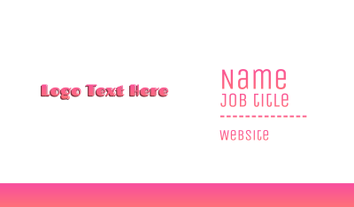 Classy Pink Wordmark Business Card