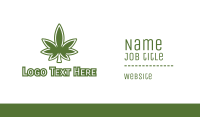 Green Marijuana Outline Business Card Design