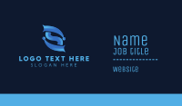 Blue Tech Letter S Business Card