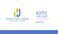 Yellow Blue Industrial H Business Card Design