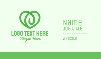 Green Eco Heart Business Card