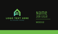 Green A House Business Card Design