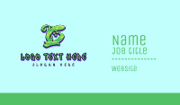 Green Graffiti Art Letter C Business Card Design