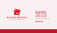 Red Angry Virus Mascot Business Card