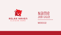 Red Angry Virus Mascot Business Card