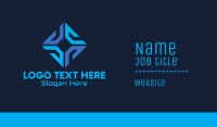 Blue Tech Software Company Business Card Design