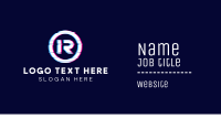 Glitchy Letter R  Business Card