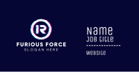 Glitchy Letter R  Business Card