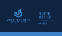 Modern Blue Property Building Business Card