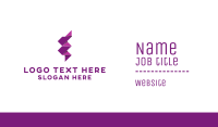 Purple Lightning Ribbon Business Card Design