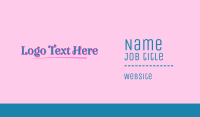 Girly Cute Wordmark  Business Card