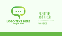 Green Eco Chat Business Card Design