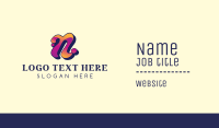 Colorful Letter N  Business Card Design