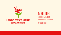 Modern Pixel Tulip Flower  Business Card Design