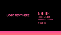 Pink Neon Lights Wordmark Business Card Design