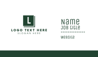 Business Green Lettermark Business Card