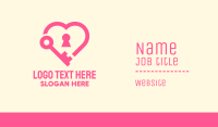 Pink Keyhole Heart  Business Card