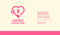 Pink Keyhole Heart  Business Card Image Preview