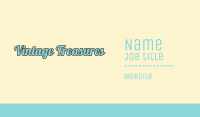 Vintage Blue Wordmark Text Business Card Image Preview