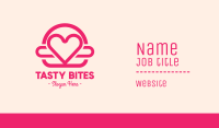 Pink Burger Love Heart Business Card