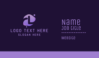 Purple Liquid Letter L Business Card