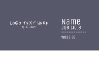Font Business Card example 2